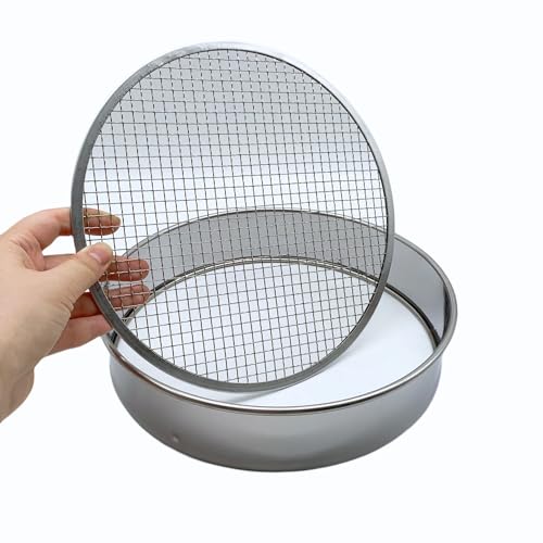 Soil Sifter Set with 3 Sieve Meshes for Rock and Sand - Stainless Steel