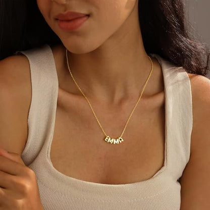 M MOOHAM Mothers Day Gifts - Custom Name Necklace 14K Gold Plated Necklace Personalized Monogram Pendant Name Necklaces for Women Trendy Jewelry Gifts for Women Mom Her Birthday Gifts - style: Allison