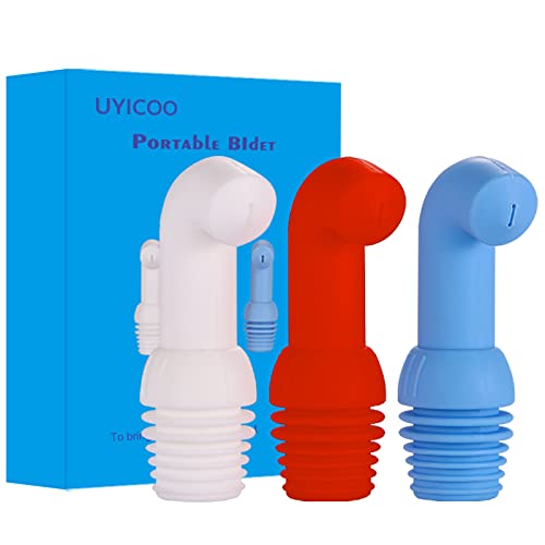 3 Pack Portable Bidet for Toilet, Travel, Hiking, Camping, Compatible with Every Bottle, Shattaf Bidet Sprayer