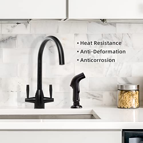 Oil Rubbed Bronze Kitchen Sink Sprayer Replacement, Universal Side Sprayer, ABS Plastic Construction, 1/4'' Female Thread, Nylon Braided PET Hose - color: Oil Rubbed Bronze