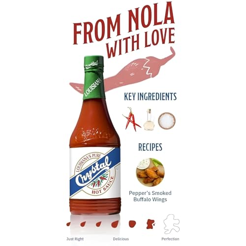 Crystal Hot Sauce Gift Box - Authentic New Orleans Louisiana Sauce Set for Gifts Parties Kitchen Essentials - Creole Apron, 12oz Original and Garlic Hot Sauce, 6oz Extra Hot Sauce, Gluten-Free No MSG