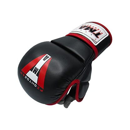 TMA MMA Gloves Sparring Grappling, Hybrid Martial Arts Mitts Men Women, Muay Thai, Punching Bag Kickboxing - size: Small-Medium