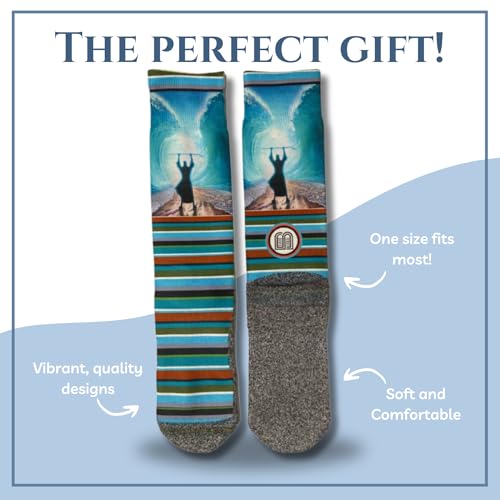 Men's – Christian Crew Socks for Men with Scripture | Moisture-Wicking | Easter Gift Idea - color: The Red Seas