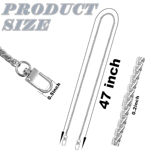 ELANE 4 PCS Purse Chain Straps,47" Purse Straps Purse Chains for Handbags Accessories for Crossbody Bags Purses - color: O-silver
