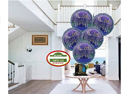 48 Packs Eid Balloons Set Moon & Star Mylar Foil Balloons, Helium-Ready, Islamic Wall Decoration, Ramadan Gift, Eid Mubarak Party Decor for Eid al-Fitr Celebrations - style: 48 Balloons