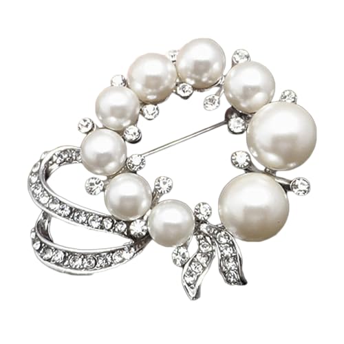 Chic Pearl Crystal Brooch Pins for Women Girls Fashion Shawl Pin Corsage Brooch Party Ceremony Accessories Dance Banquet Pins - color: LWA0007-2