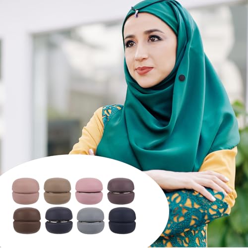 8pcs Magnetic Hijab Pins, Small Hijab Magnets Multi-Purpose No-Snag Scarf Clasp Pinless Brooch for Women Men Shawl Scarves Clothes - color: Colorful 1