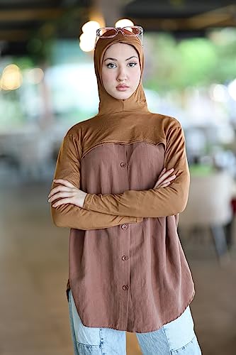 para life Hijab-Dickey-BoleroArm Sleeve With Hijab-Hijab&Armsleeve|Shrugs For Women-Arm Sleeve|Arm Sleeves For Women - color: Tan