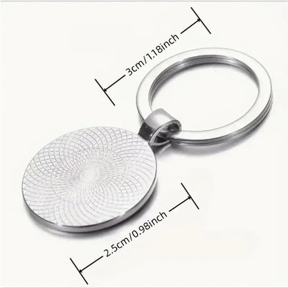3PCS Islamic Keychain Set, Arabic Calligraphy Mosque Dome Keyring, Muslim Spiritual Gift, Islamic Art Pendant for Men Women, Ramadan Eid Mubarak Car Bag Keys Accessories