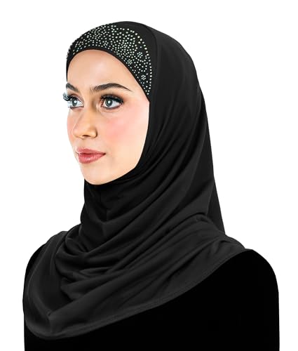 Aiyah Amira one piece Hijab Elastane-Spandex Head Scarf for women - color: Black