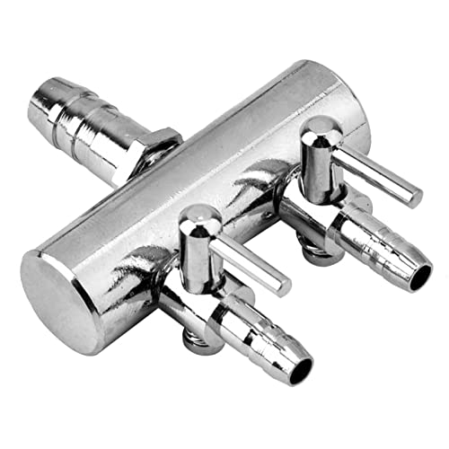 Aquarium Air Valve, Air Splitter Aquarium Tubing Connectors, Steel Aquarium Air Pump Accessories, Aquarium Aalve Aplitter for Fish Tank Air Pumps (8 to 4mm Two-Hole Splitter Head) - size: 8 to 4mm two-hole splitter head
