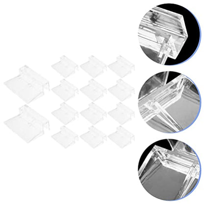 Ipetboom 16pcs Aquarium Lid Clips for Acrylic Support Racks for Fish Tank Securely Prevents Fish Jumping Aquarium Accessory for Easy Maintenance