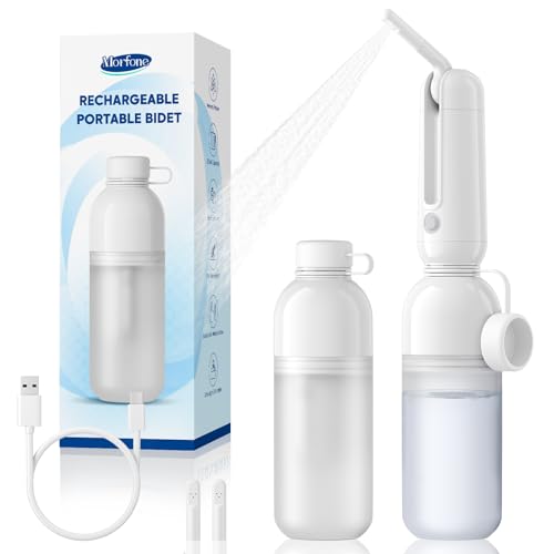 Morfone Portable Bidet for Travel, High Pressure Electric Handheld Sprayer - color: White