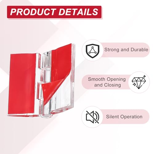 MECCANIXITY Small Acrylic Hinges Plastic Self-Adhesive Clear Hinge 35 x 30mm Continuous Piano Folding Hinges for Aquarium Lid Crafts Display Stand Pack of 8 Transparent - size: 35 x 30mm