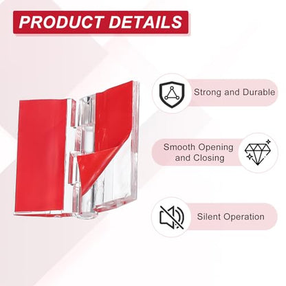 MECCANIXITY Small Acrylic Hinges Plastic Self-Adhesive Clear Hinge 35 x 30mm Continuous Piano Folding Hinges for Aquarium Lid Crafts Display Stand Pack of 8 Transparent - size: 35 x 30mm