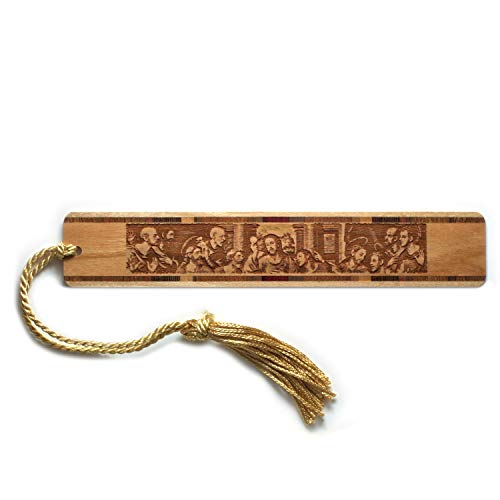 The Last Supper Personalized Wooden Bookmark | Jesus and Apostles Biblical Christian Art | Custom Religious Gift for Readers | Handmade Wood Bookmark with Gold Tassel | Made in the USA - size: Personalized, style: The Last Supper