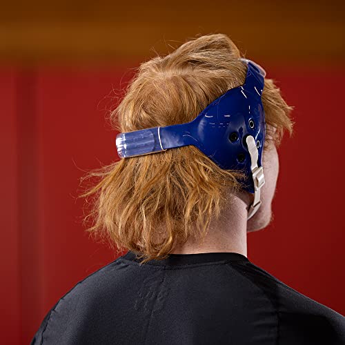 Matman Wrestling Headgear Adult Ear Guard Halo BJJ Grappling Head Guard - color: Royal