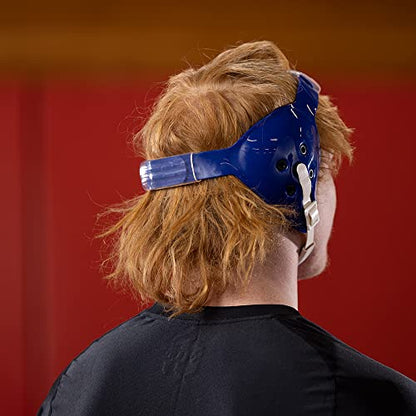 Matman Wrestling Headgear Adult Ear Guard Halo BJJ Grappling Head Guard - color: Royal