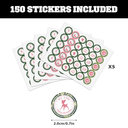Pink Hunting It's A Girl Kiss Sticker Labels - Deer Theme Gender Reveal Round Candy Sticker Favors - Deer Hunting Girl Baby Shower or Birthday Party Party Labels Fit Chocolate Candy (Set of 150) - color: Deer It's a Girl
