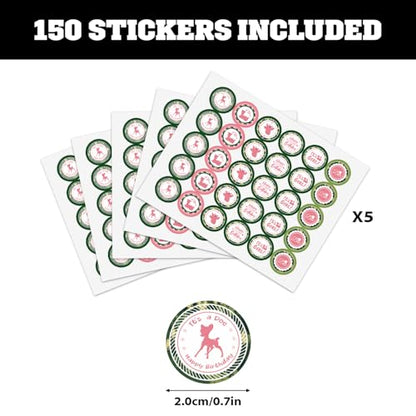 Pink Hunting It's A Girl Kiss Sticker Labels - Deer Theme Gender Reveal Round Candy Sticker Favors - Deer Hunting Girl Baby Shower or Birthday Party Party Labels Fit Chocolate Candy (Set of 150) - color: Deer It's a Girl