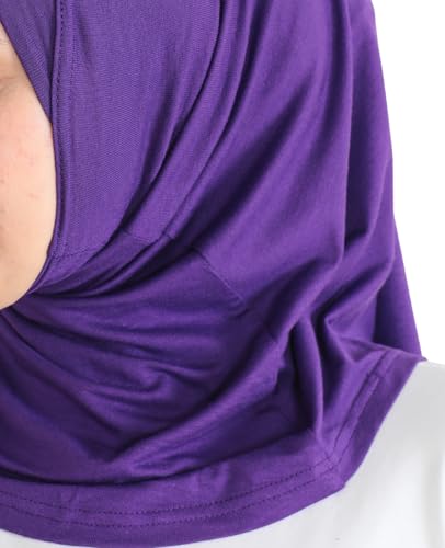 Prien Sport Instant Hijab For Women, Muslim Cotton Turban, Soft Head Scarf, Ready To Wear Hijabs Prayer Clothes, Islamic Wear - color: Purple
