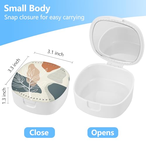 Night Guard Case with Mirror, Ventilation Holes - Retainer, Orthodontic Aligner & Denture Case - Desert Leaf - color: Desert Leaf