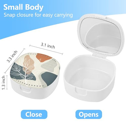 Night Guard Case with Mirror, Ventilation Holes - Retainer, Orthodontic Aligner & Denture Case - Desert Leaf - color: Desert Leaf