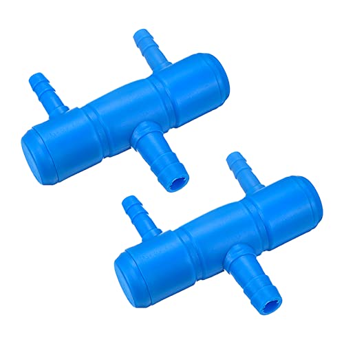 uxcell 2Pcs 8mm to 5.5mm 2 Ways Air Line Tubing Splitter Connector Fish Tank Oxygen Pipe Air Tubing Adapter for Aquarium, Blue - style: 2 Ways