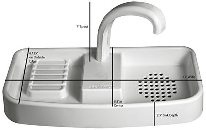 Sink Twice for Toilet Tanks Measuring 15.25" - 16.8" (Measured with lid Off)