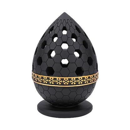 TERSCHELLING Charcoal Incense Burner, Bakhoor Burner, Oud Frankincense Resin Incense Burner for Yoga, Spa and Aromatherapy, Office & Home Decor (Black)