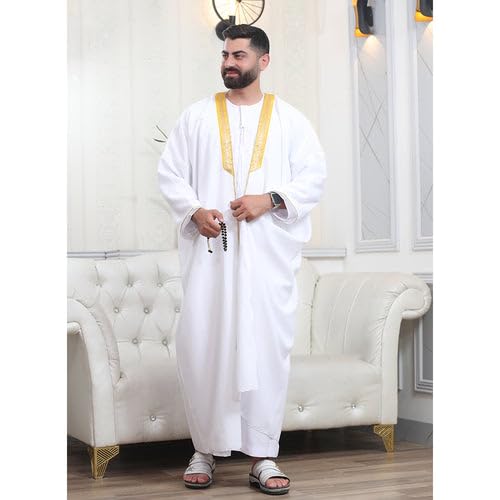Men's Abaya (Bisht) Long Sleeves | Amazing Men's Islamic Arabian Cloak - color: White