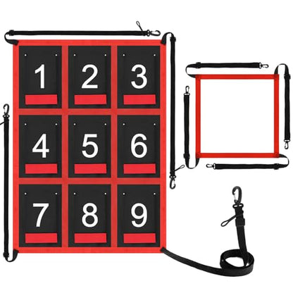 Adjustable Strike Zone Target,Numbered Pitching Pad for Baseball | Baseball Softball Target with Adjustable Straps, Practice Throwing and Hitting Accuracy Target for 6x6 7x7 8x8 Ft Nets - style: Red
