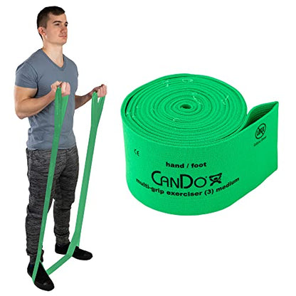 CanDo Multi-Grip 6 Foot Exercise Resistance Band with Hand/Foot Loops for Total Body Workouts, Training, Rehab, Stretching and Therapy - style: Medium