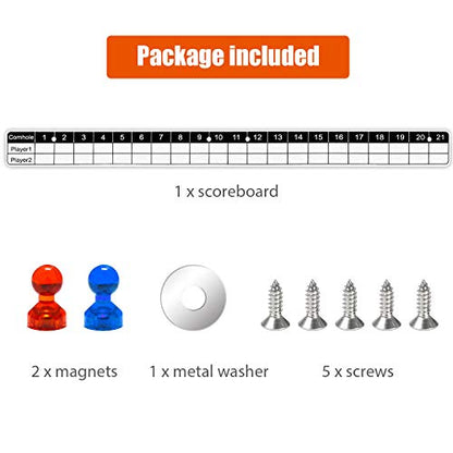 Waybelive Cornhole Game Magnetic Scoreboard, White & Black | Includes Round Flat Washer, Durable Construction, Easy to Install, Effortless Score Tracking - size: 1 Pack