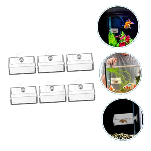 6pcs Acrylic Aquarium Feeder Bowls with Cups for Feeding Freshwater and Shrimp Tanks Compact and Convenient Food Holders