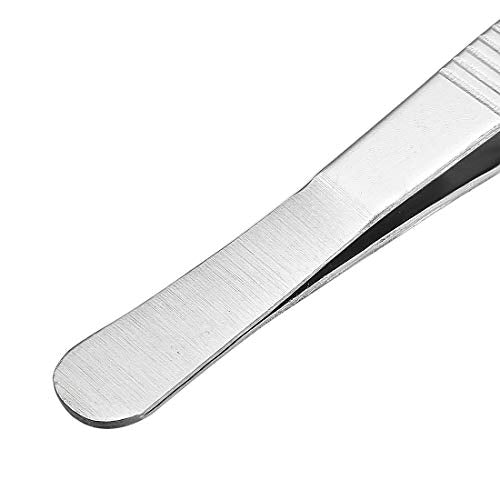 5-1/2 Inch Stainless Steel Tweezers with Curved Serrated Tip Multipurpose Forceps for Craft Repairing 2 Pack - size: 5-1/2 Inch
