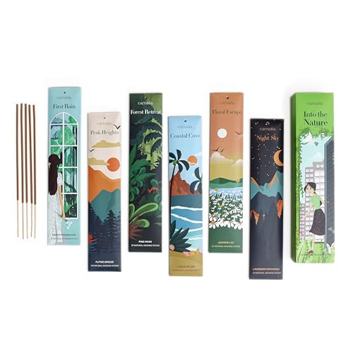 Carnatia Into the Nature Incense Sticks – Set of 6 Fresh, Earthy Scents for Stress Relief, Inner Peace & Clarity | Natural, Long-Lasting Aromas to Reconnect with the Earth Like Never Before!
