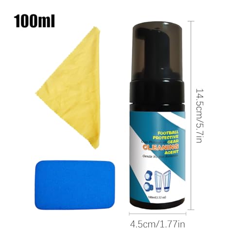 Soccer Glove Cleaner 100ml Fitness Care Odor Remover Foam | Boxing Gear Freshener for Shoes Work Boots Clothing Helmet Pads Yoga Mats Hockey Baseball Football
