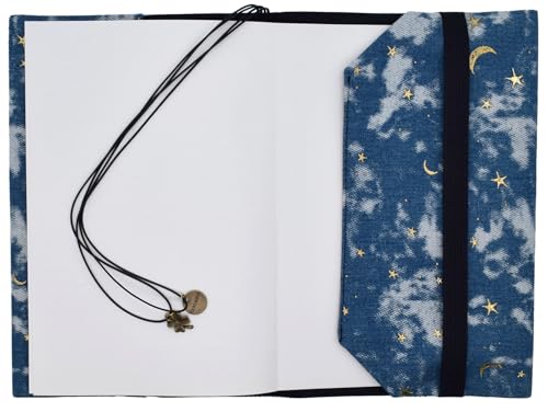 BLBMH 5x8 Book Cover | Handmade Non-Stretch Fabric Sleeve with Bookmark | for Paperback Bible Journal | Privacy Reading Gift for Women - Denim - color: Denim