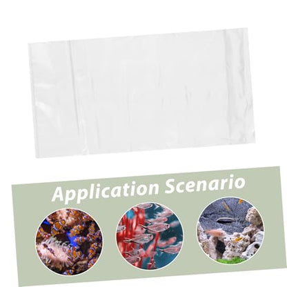 Amosfun 50Pcs Leakproof Fish Transport Bags Transparent Packaging for Fish Aquatic for Aquariums Pet Stores Hobbyists