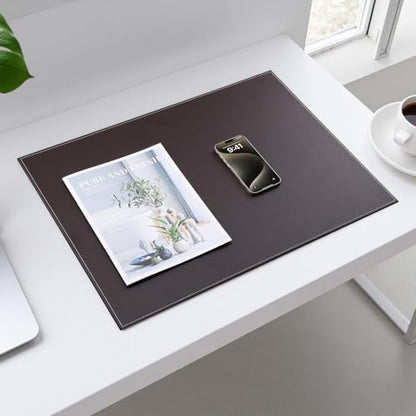 Desk Pad & Mat 24" x 18" Protector Large Mouse Pad PU Leather for Desktops and Laptops (Brown) - color: Brown-a111