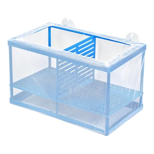 AQUANEAT Fish Tank Breeder Large Mesh Net Fry Saver Aquarium Spawn Hatchery Isolation with Suction Cups Hatchery Incubator for Shrimp Betta - size: Large