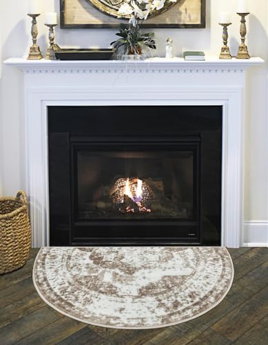 Unique Loom Sofia Collection Area Rug - Salle Garnier (2' 2" x 3' 7" Hearth Beige/Ivory) - color: Beige/Ivory, size: 2'2" x 3'7" (Semicircular)