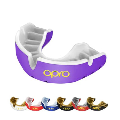 Opro Junior Gold Self-Fit Mouth Guard Purple/Pearl - color: Purple/Pearl, size: Youth (Under Age 10)