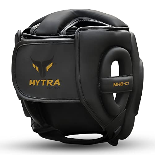 Mytra Fusion Boxing Headgear MMA Kickboxing Grappling Taekwondo Karate Training Head Gear, One Size Fits to All