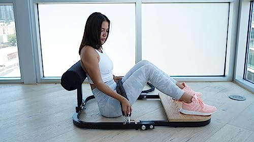 BootySprout Hip Thrust Machine for High Resistance Glute Training - Home Gym Workout - Comes with 45, 90, and 135 Lbs of Resistance - color: Black