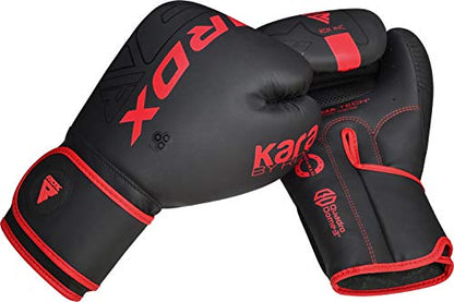 RDX Boxing Gloves, Pro Training Sparring, Maya Hide Leather, Muay Thai MMA Kickboxing, Men Women Adult, Heavy Punching Bag Focus Mitts Pads Workout, Ventilated Palm, Multi Layered, 8 10 12 14 16 18 Oz - color: RED, size: 14 OZ