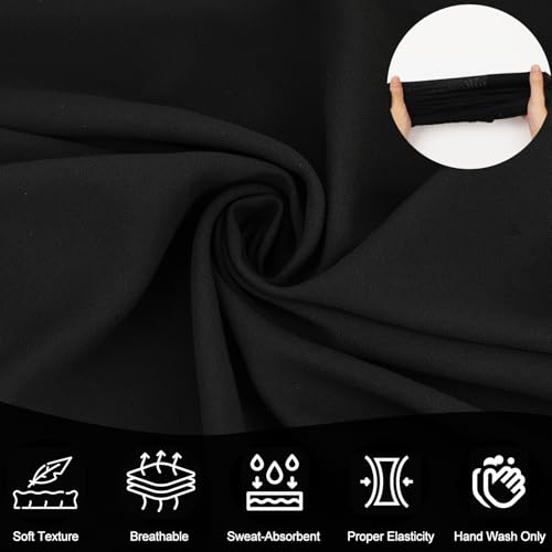XEPST Instant Hijab for Women, Islamic Muslim Chiffon Hijab with Matching Tie Back Hijab Undercap Soft Instant Hijab Ready to Wear Solid Color Headscarf Turban Wrap Hijab Scarf for Women, Black