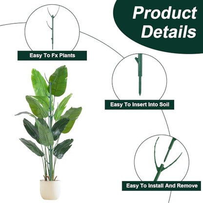 5 Pack Stackable Plant Support Stakes Monstera Plants Support Vine Plant Sticks Stakes with Plants Clips Ties Pothos Climber Supports for Indoor Outdoor Vine Orchid Perfect Moss Pole Replacement