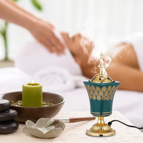 Cabilock Electric Incense Burner Middle Eastern Style Bakhoor Burner Plug-in Censer Holder for Home Decor Meditation Yoga Bedroom Study Kitchen 7.67 X 2.95 X 2.95 in